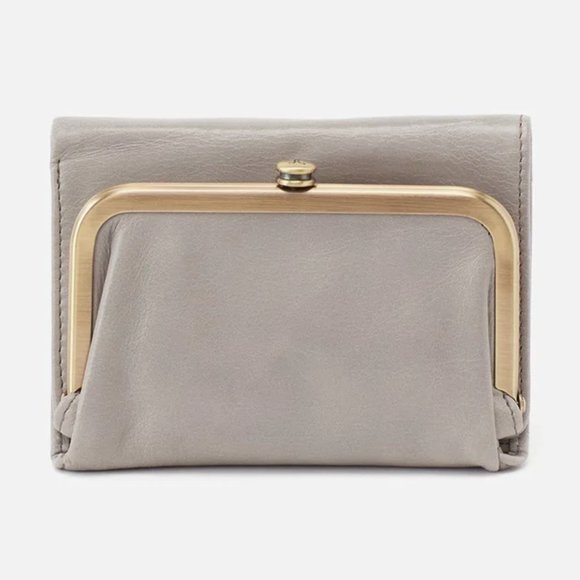 Hobo International Robin Trifold Leather Clutch Wallet in Aqua - Picture 4 of 6